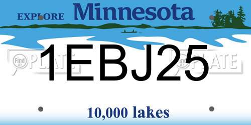 1EBJ25 Minnesota License Plate