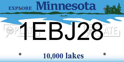 1EBJ28 Minnesota License Plate