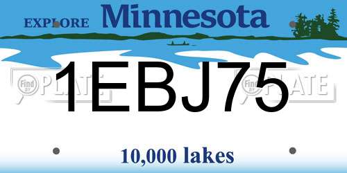 1EBJ75 Minnesota License Plate