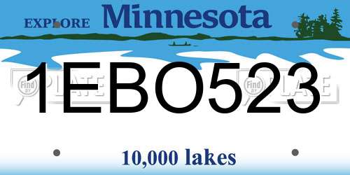 1EBO523 Minnesota License Plate