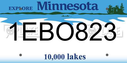 1EBO823 Minnesota License Plate