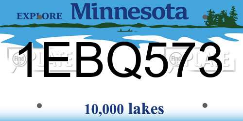 1EBQ573 Minnesota License Plate