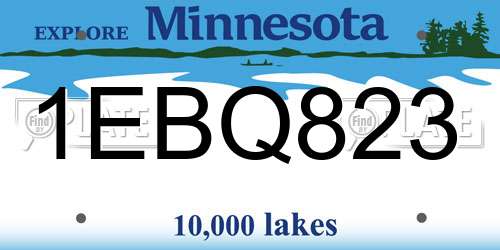 1EBQ823 Minnesota License Plate