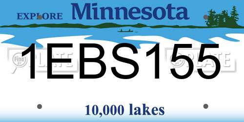1EBS155 Minnesota License Plate