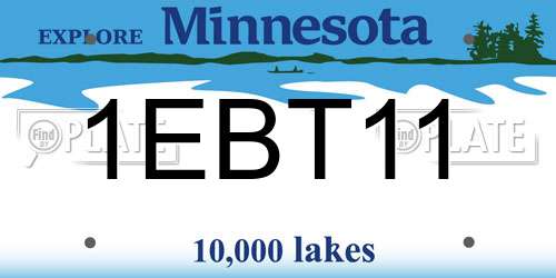 1EBT11 Minnesota License Plate