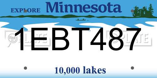 1EBT487 Minnesota License Plate