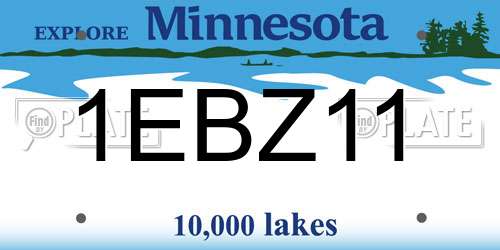 1EBZ11 Minnesota License Plate