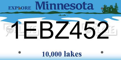 1EBZ452 Minnesota License Plate