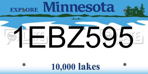 1EBZ595 Minnesota License Plate