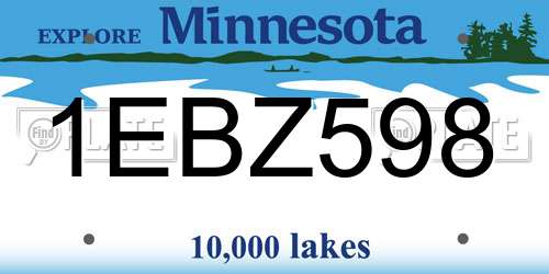 1EBZ598 Minnesota License Plate