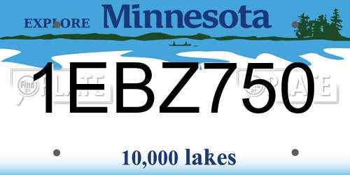 1EBZ750 Minnesota License Plate
