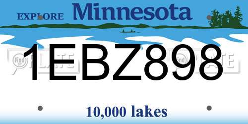 1EBZ898 Minnesota License Plate