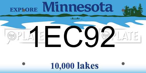 1EC92 Minnesota License Plate