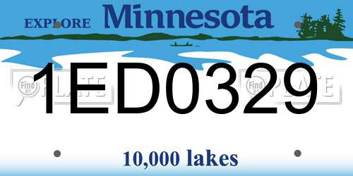 1ED0329 Minnesota License Plate