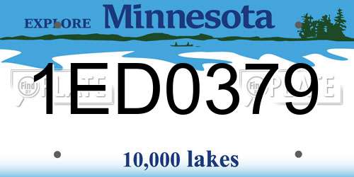 1ED0379 Minnesota License Plate