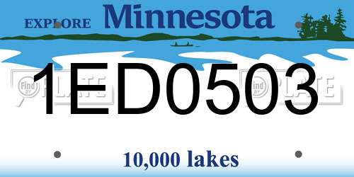 1ED0503 Minnesota License Plate