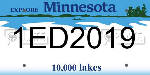 1ED2019 Minnesota License Plate