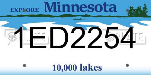 1ED2254 Minnesota License Plate