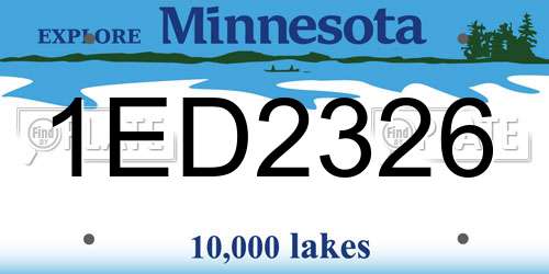 1ED2326 Minnesota License Plate