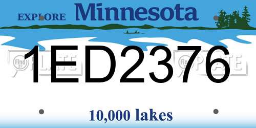 1ED2376 Minnesota License Plate