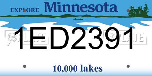 1ED2391 Minnesota License Plate