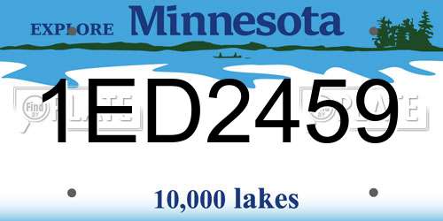 1ED2459 Minnesota License Plate