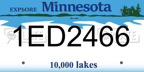 1ED2466 Minnesota License Plate