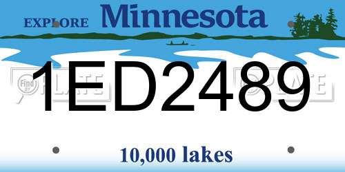 1ED2489 Minnesota License Plate