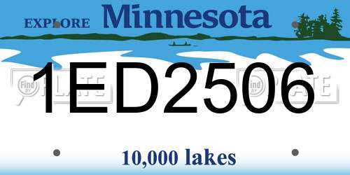 1ED2506 Minnesota License Plate