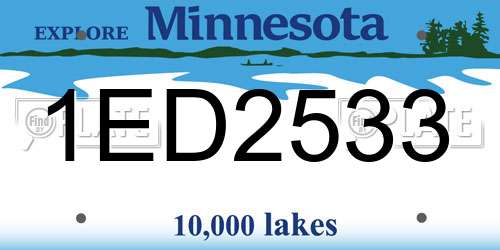 1ED2533 Minnesota License Plate