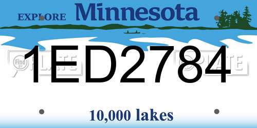 1ED2784 Minnesota License Plate