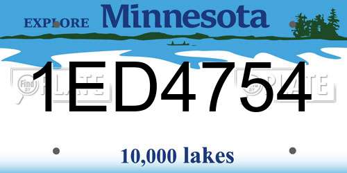 1ED4754 Minnesota License Plate
