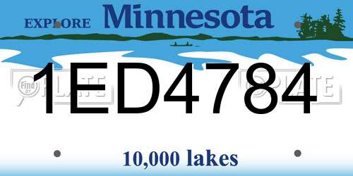 1ED4784 Minnesota License Plate