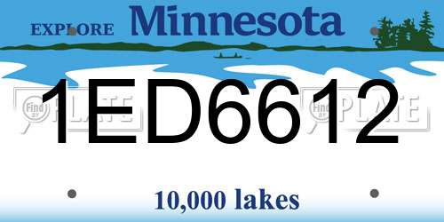 1ED6612 Minnesota License Plate