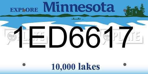 1ED6617 Minnesota License Plate