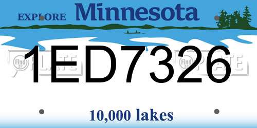 1ED7326 Minnesota License Plate