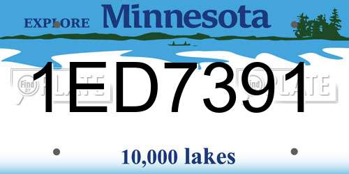 1ED7391 Minnesota License Plate