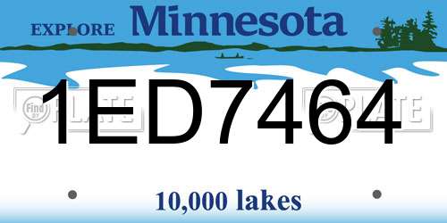 1ED7464 Minnesota License Plate