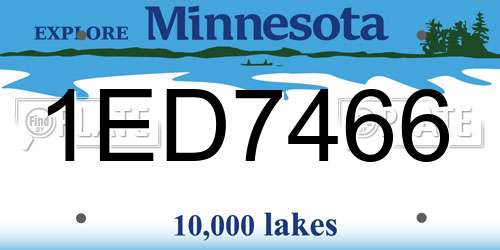 1ED7466 Minnesota License Plate