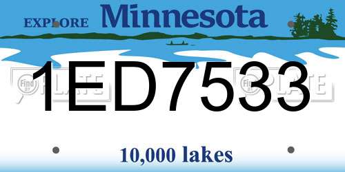 1ED7533 Minnesota License Plate