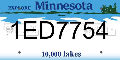 1ED7754 Minnesota License Plate