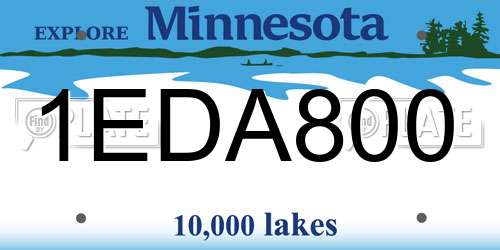 1EDA800 Minnesota License Plate