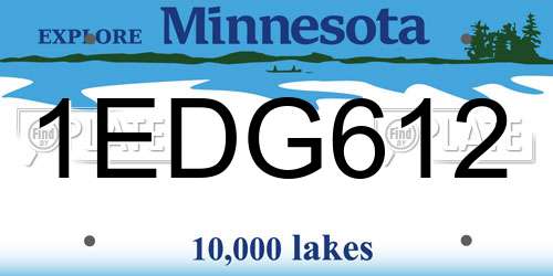1EDG612 Minnesota License Plate