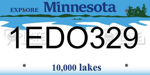 1EDO329 Minnesota License Plate