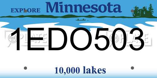 1EDO503 Minnesota License Plate
