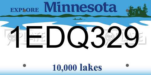1EDQ329 Minnesota License Plate
