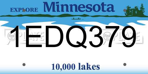 1EDQ379 Minnesota License Plate