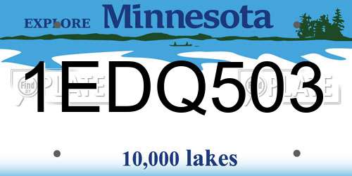 1EDQ503 Minnesota License Plate