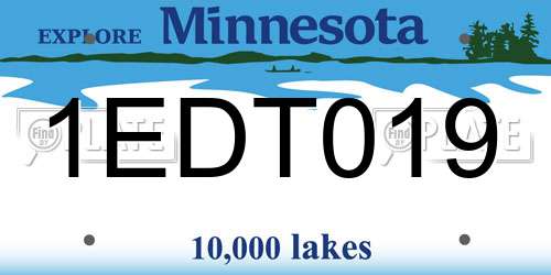 1EDT019 Minnesota License Plate
