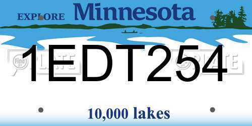 1EDT254 Minnesota License Plate